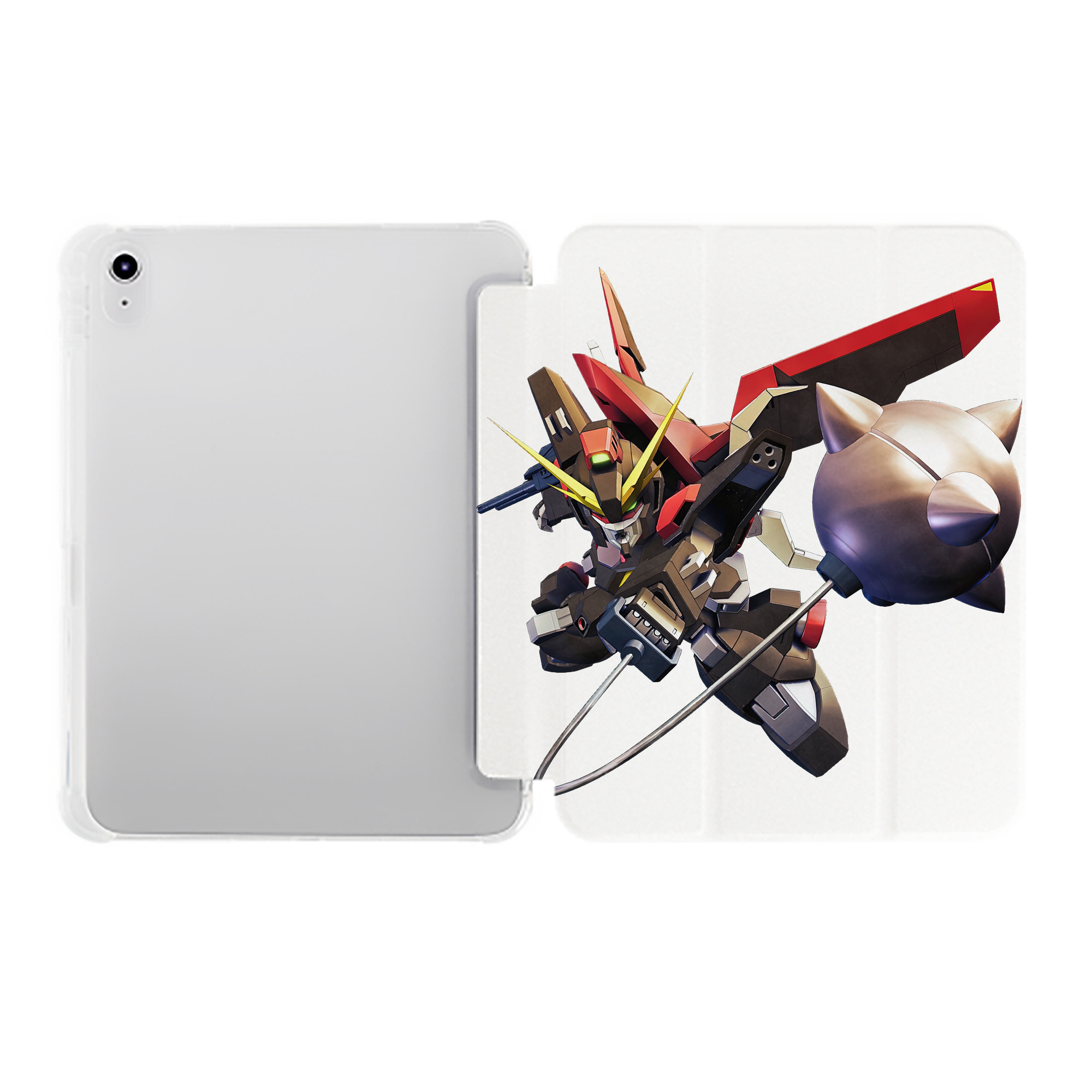 （画像用） 機動戦士ガンダム Mobile Suit Gundam IPad ケース ペン収納付き 三つ折りスタンド PUレザー×シリコン 対応機種9.5/10.5/10.9インチ